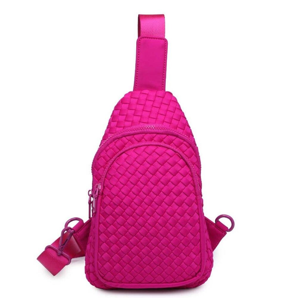 Beyond the Horizon Fuchsia Woven Neoprene Sling Backpack